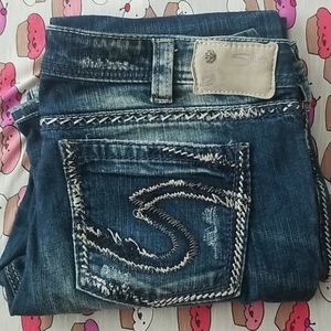 size 34x33 silver womens jeans